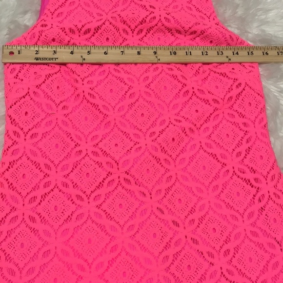 Lilly Pulitzer Pink Trellis Lace Dress Sz XS - Picture 2 of 11